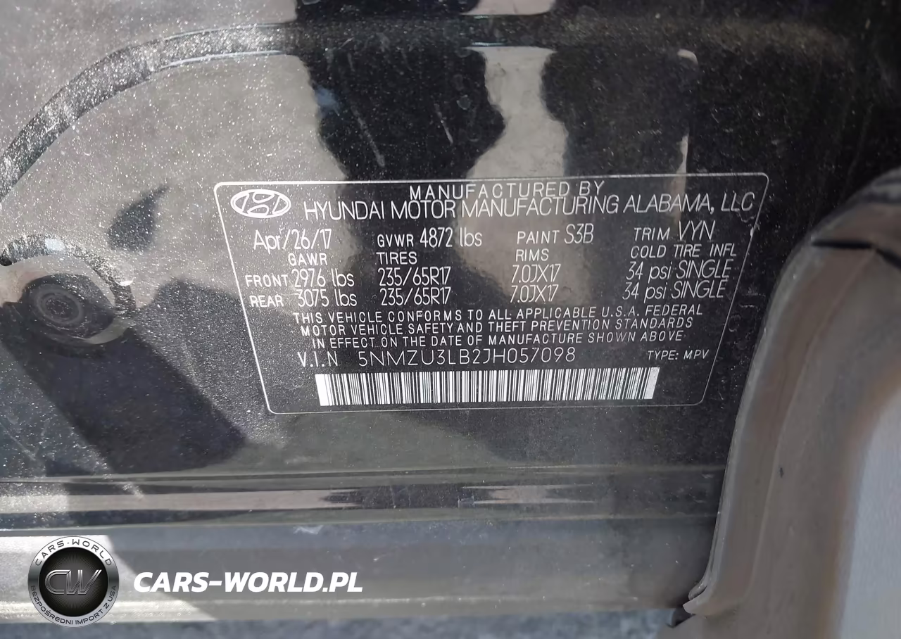 2018 Hyundai Santa Fe Sport 2.4L VIN:5NMZU3LB2JH057098 - 9