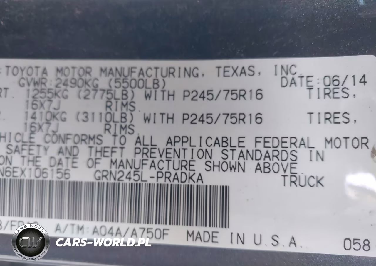 2014 Toyota Tacoma Base V6 VIN:5TFLU4EN6EX106156 - 9