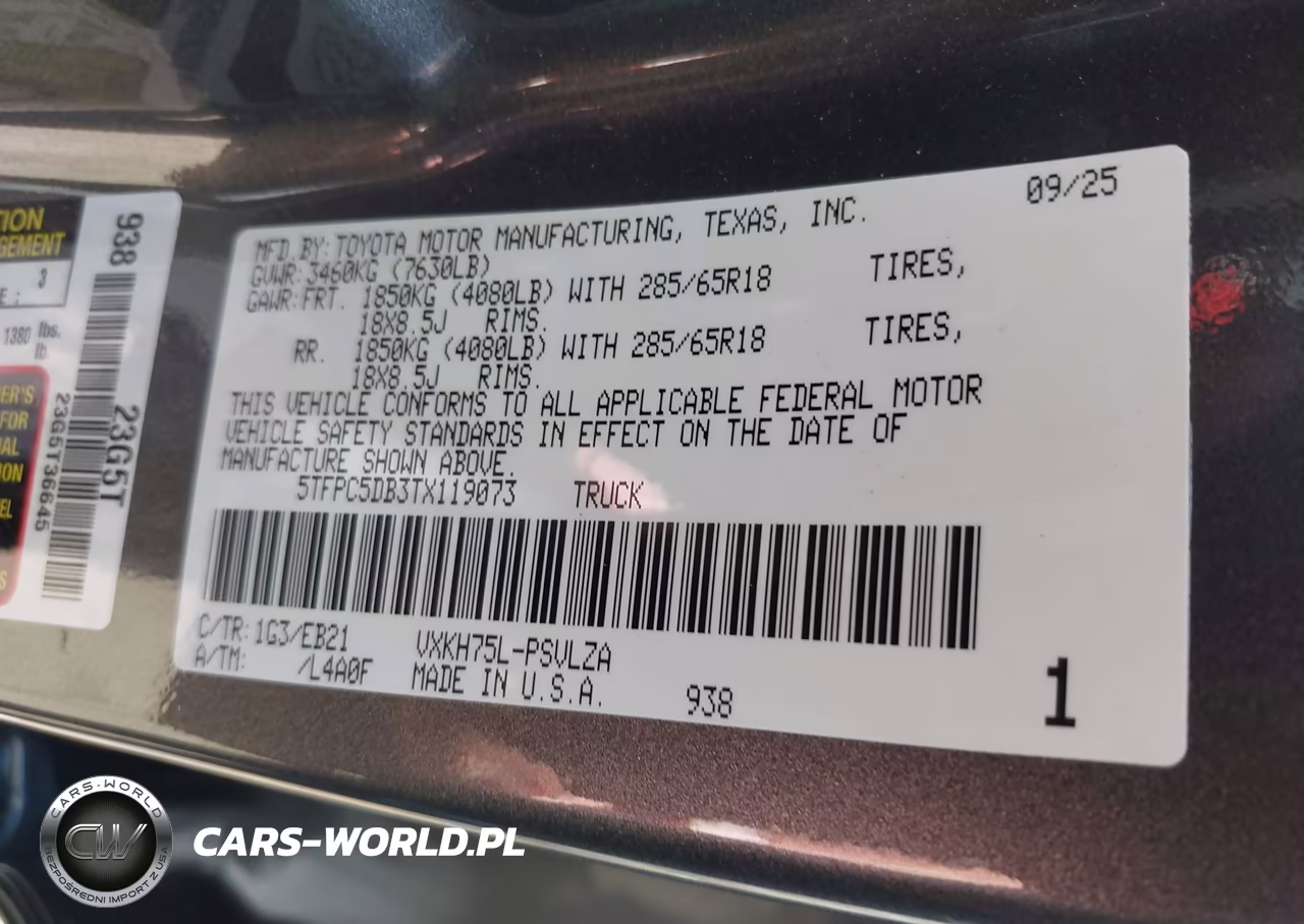 2026 Toyota Tundra Hybrid Trd Pro Hybrid Crewmax 5.5' Bed VIN:5TFPC5DB3TX119073 - 9
