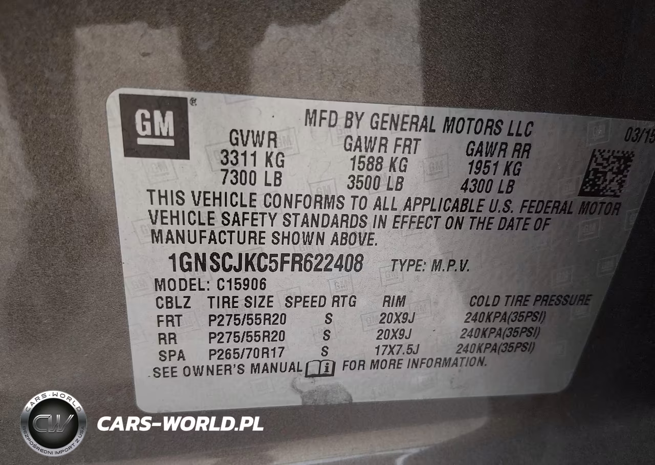 2015 Chevrolet Suburban 1500 Lt VIN:1GNSCJKC5FR622408 - 9