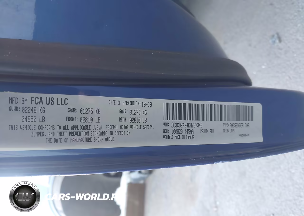2019 Dodge Challenger Sxt VIN:2C3CDZAG4KH737349 - 9