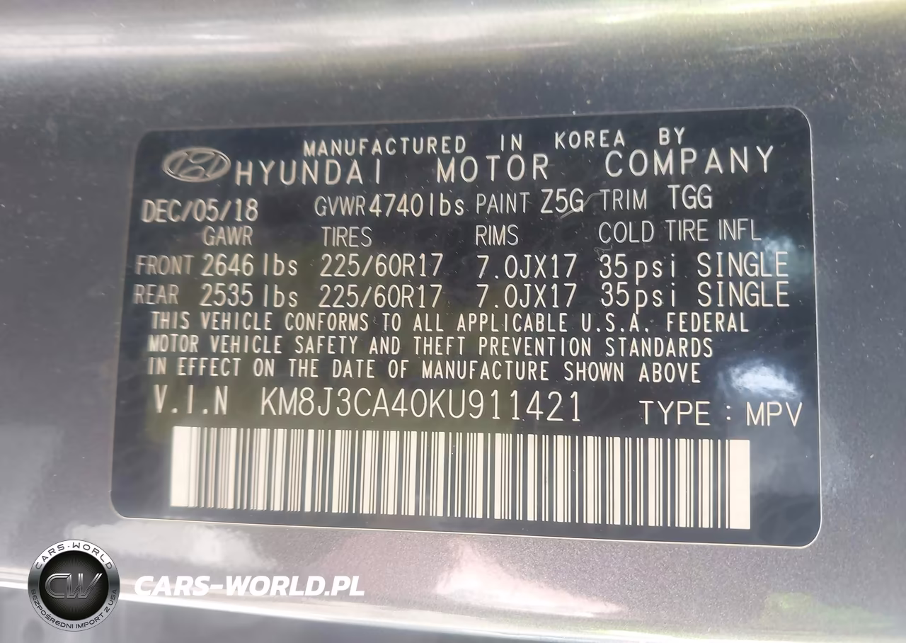 2019 Hyundai Tucson Value VIN:KM8J3CA40KU911421 - 9