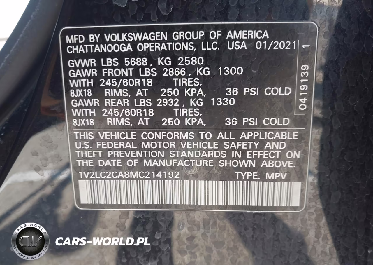 2021 Volkswagen Atlas Cross Sport 2.0T Se VIN:1V2LC2CA8MC214192 - 9