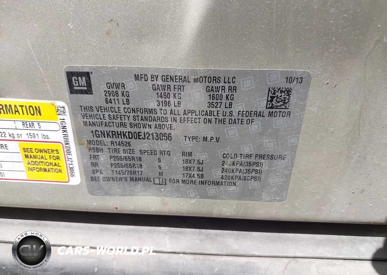 2014 Chevrolet Traverse 2Lt VIN:1GNKRHKD0EJ213066 - 9