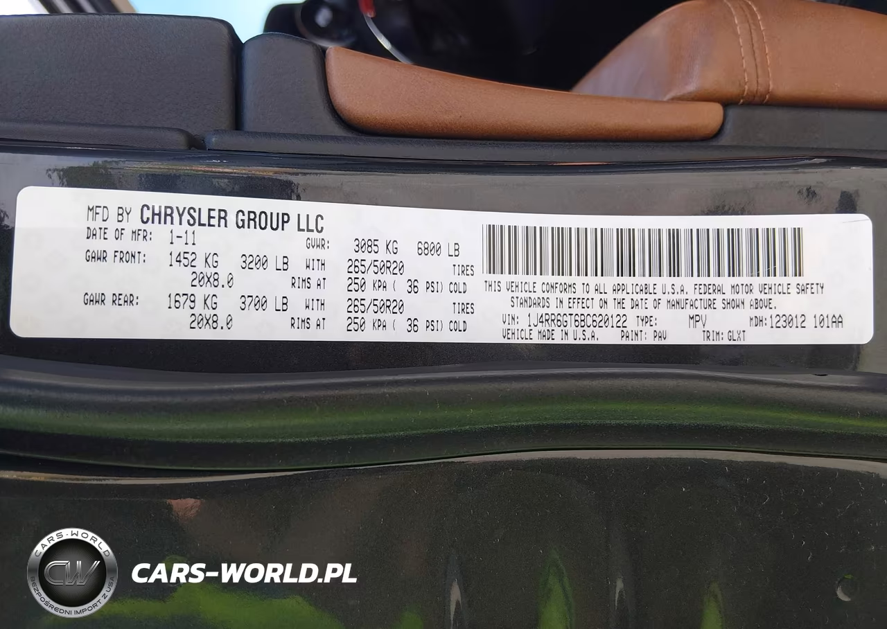 2011 Jeep Grand Cherokee Overland VIN:1J4RR6GT6BC620122 - 9