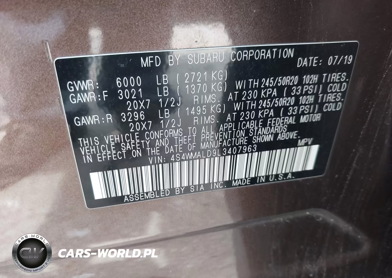2020 Subaru Ascent Limited VIN:4S4WMALD9L3407963 - 9