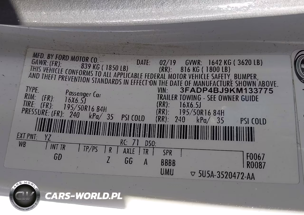 2019 Ford Fiesta Se VIN:3FADP4BJ9KM133775 - 9