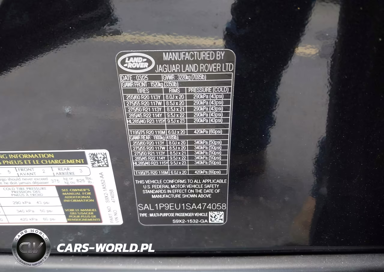2025 Land Rover Range Rover Sport P360 Se VIN:SAL1P9EU1SA474058 - 9