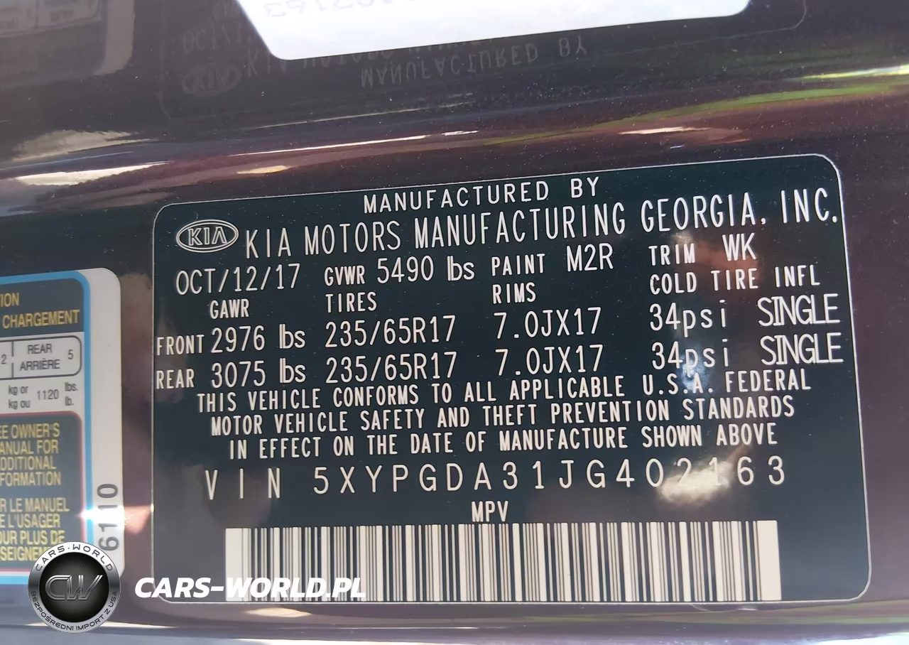 2018 Kia Sorento 2.4L Lx VIN:5XYPGDA31JG402163 - 9