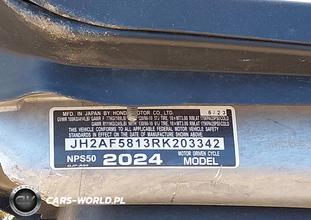 2024 Honda Nps50 VIN:JH2AF5813RK203342 - 10