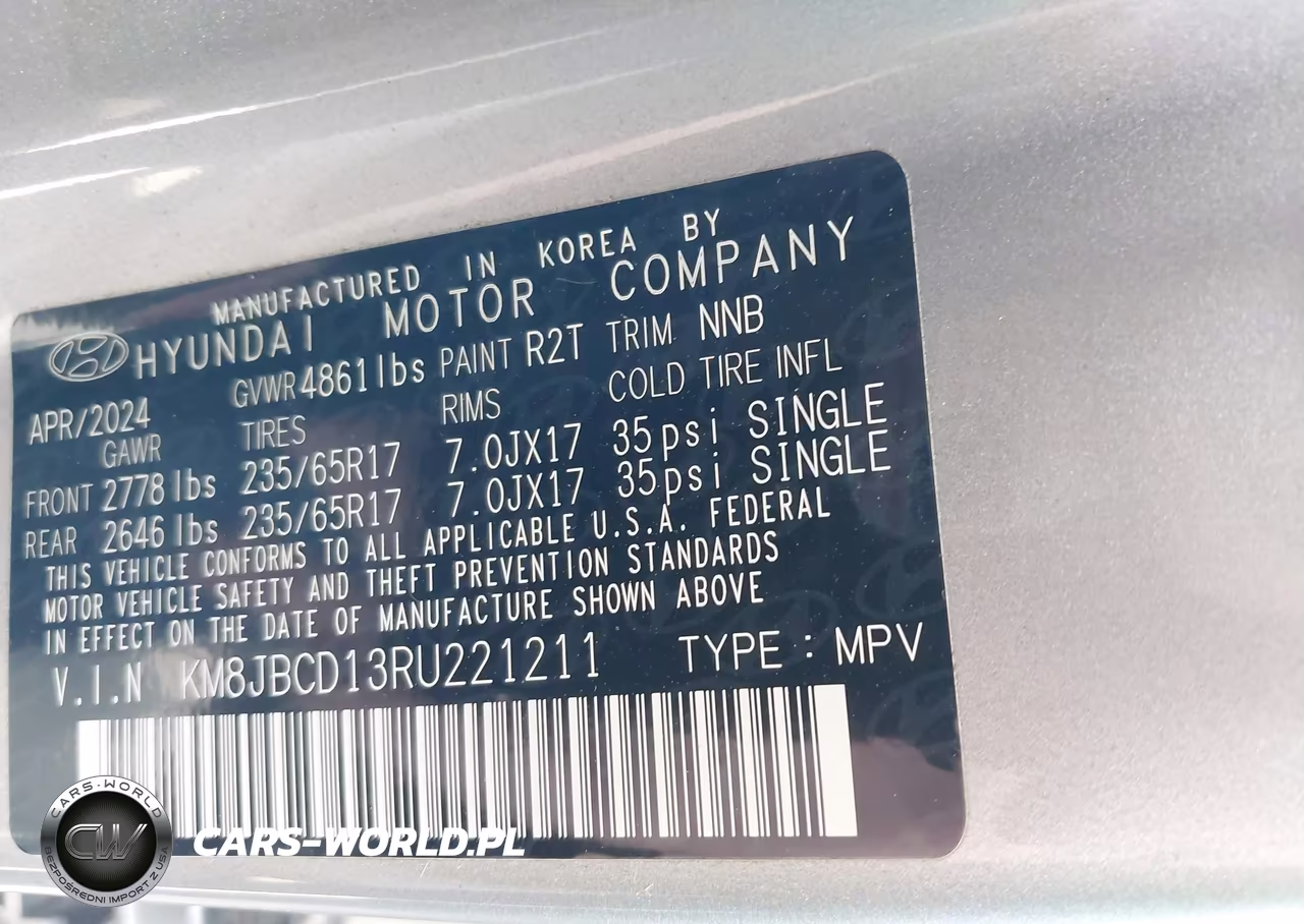 2024 Hyundai Tucson Hybrid Blue VIN:KM8JBCD13RU221211 - 9