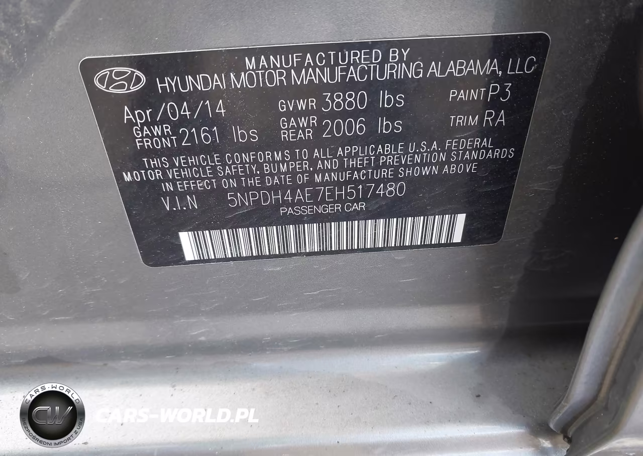 2014 Hyundai Elantra Se VIN:5NPDH4AE7EH517480 - 9