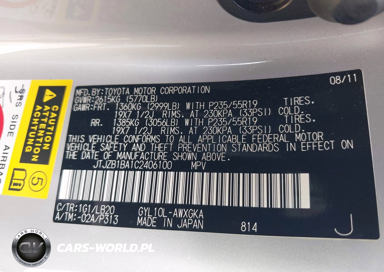 2012 Lexus Rx 450H VIN:JTJZB1BA1C2406100 - 9