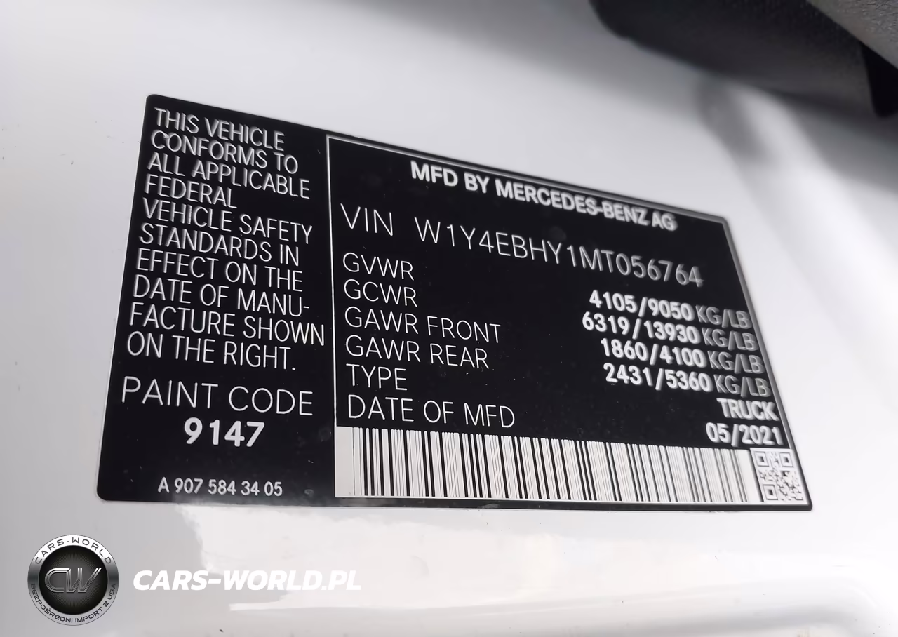 2021 Mercedes-Benz Sprinter 2500 Standard Roof V6 VIN:W1Y4EBHY1MT056764 - 9