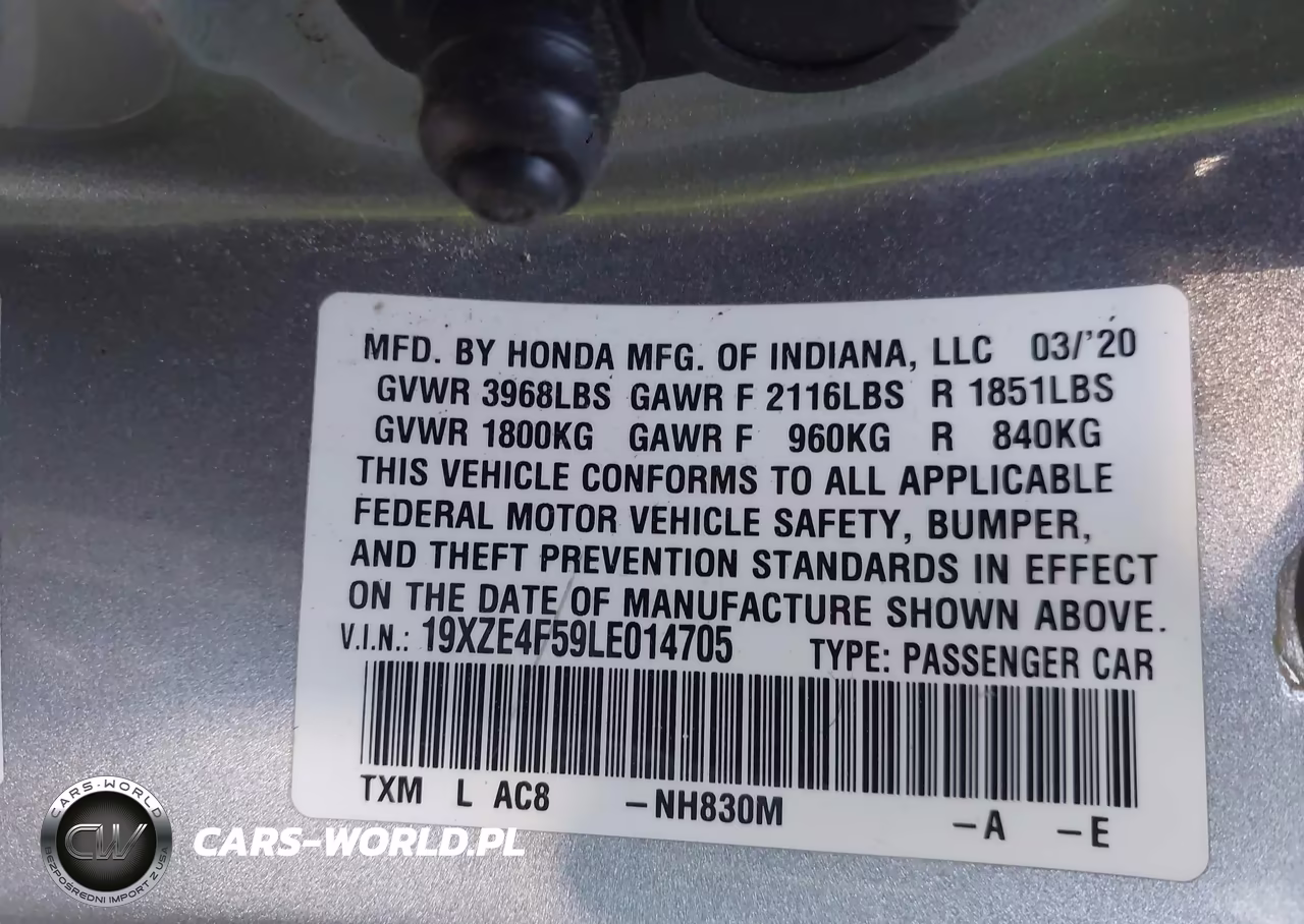 2020 Honda Insight Ex VIN:19XZE4F59LE014705 - 9
