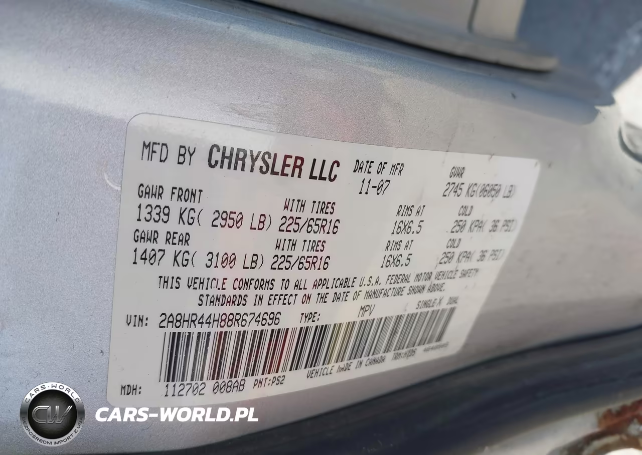 2008 Chrysler Town & Country Lx VIN:2A8HR44H88R674696 - 9