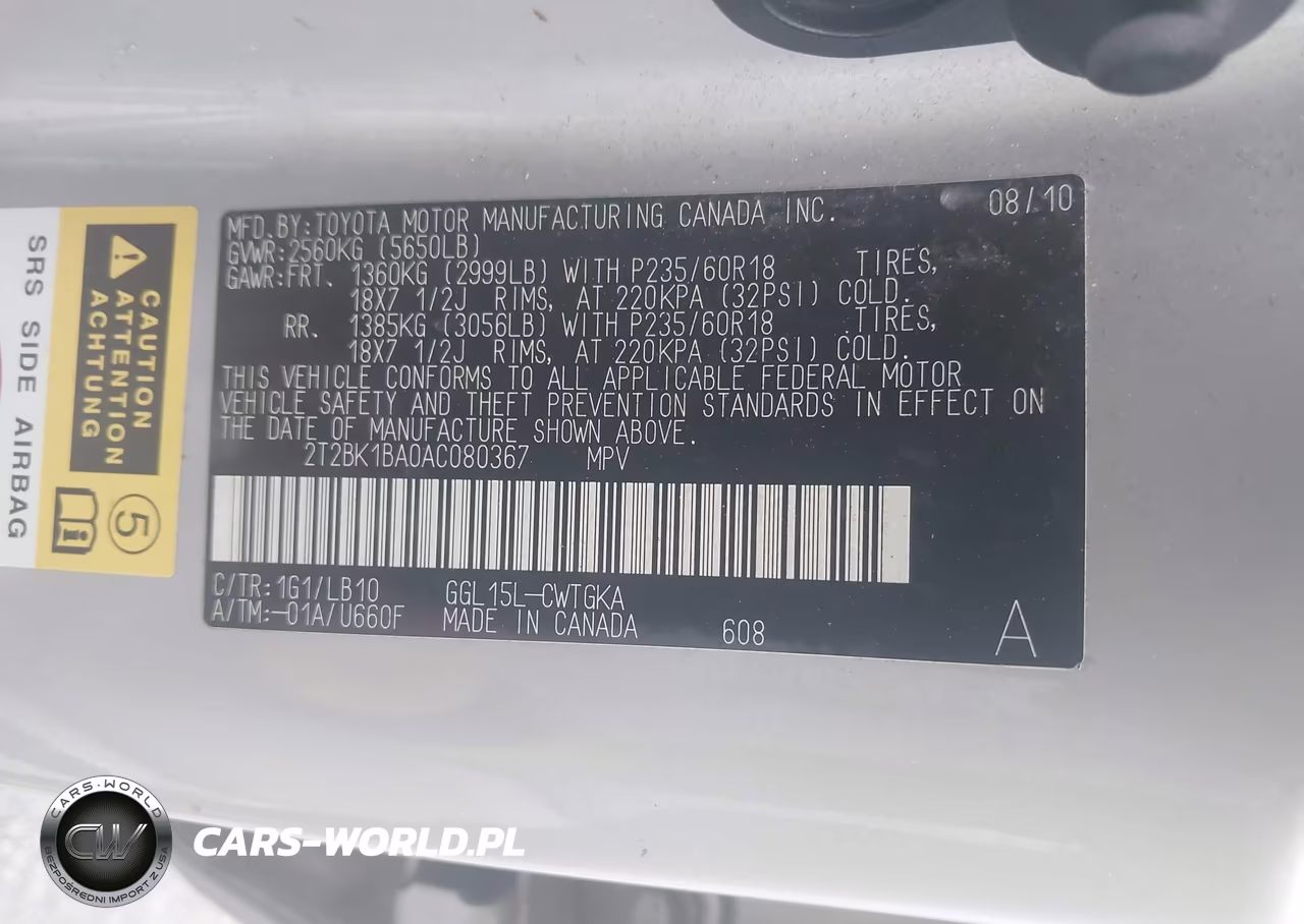 2010 Lexus Rx 350 VIN:2T2BK1BA0AC080367 - 9