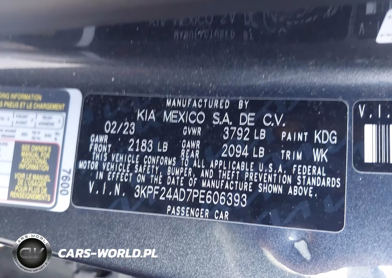 2023 Kia Forte Lx VIN:3KPF24AD7PE606393 - 9