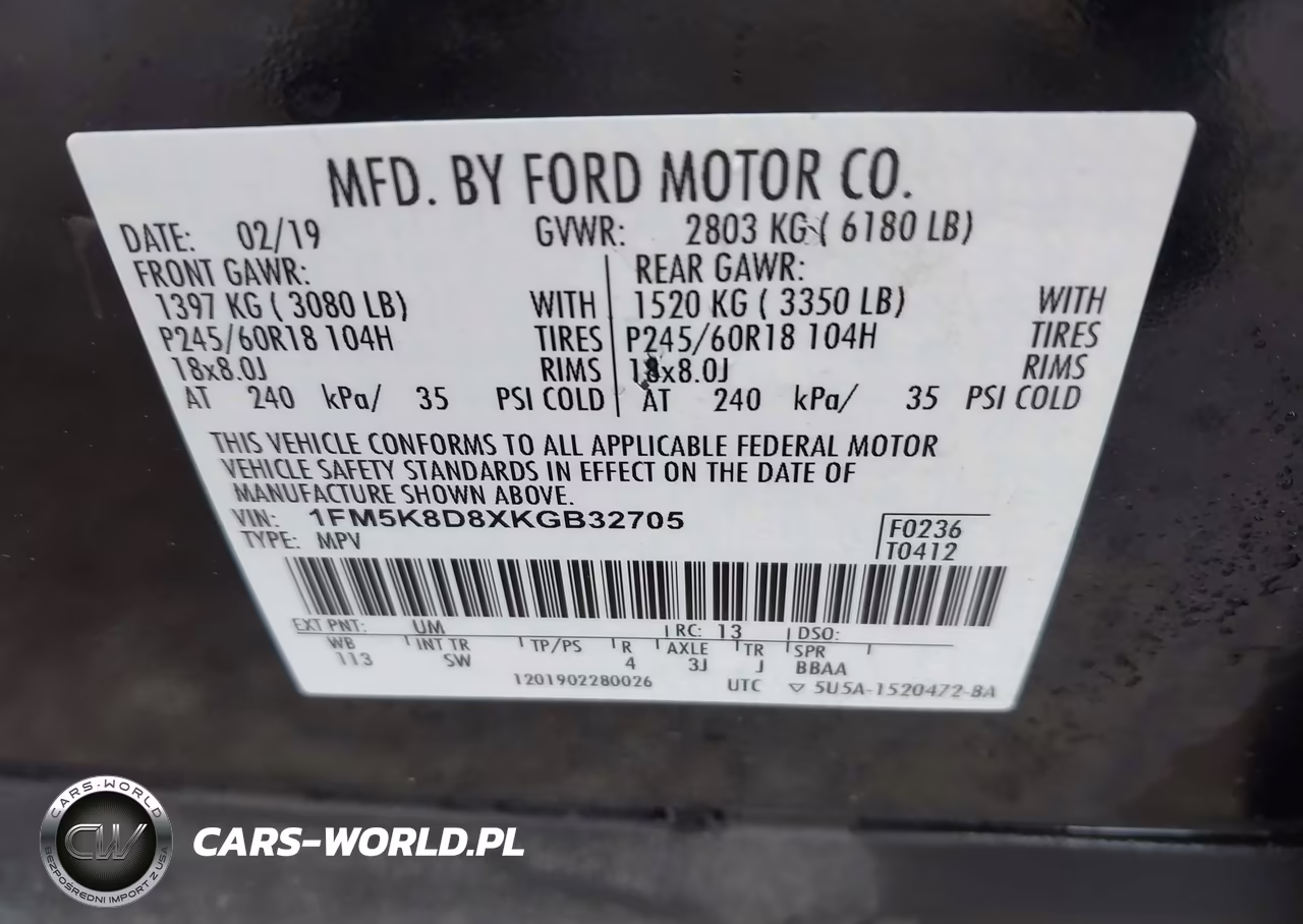 2019 Ford Explorer Xlt VIN:1FM5K8D8XKGB32705 - 9