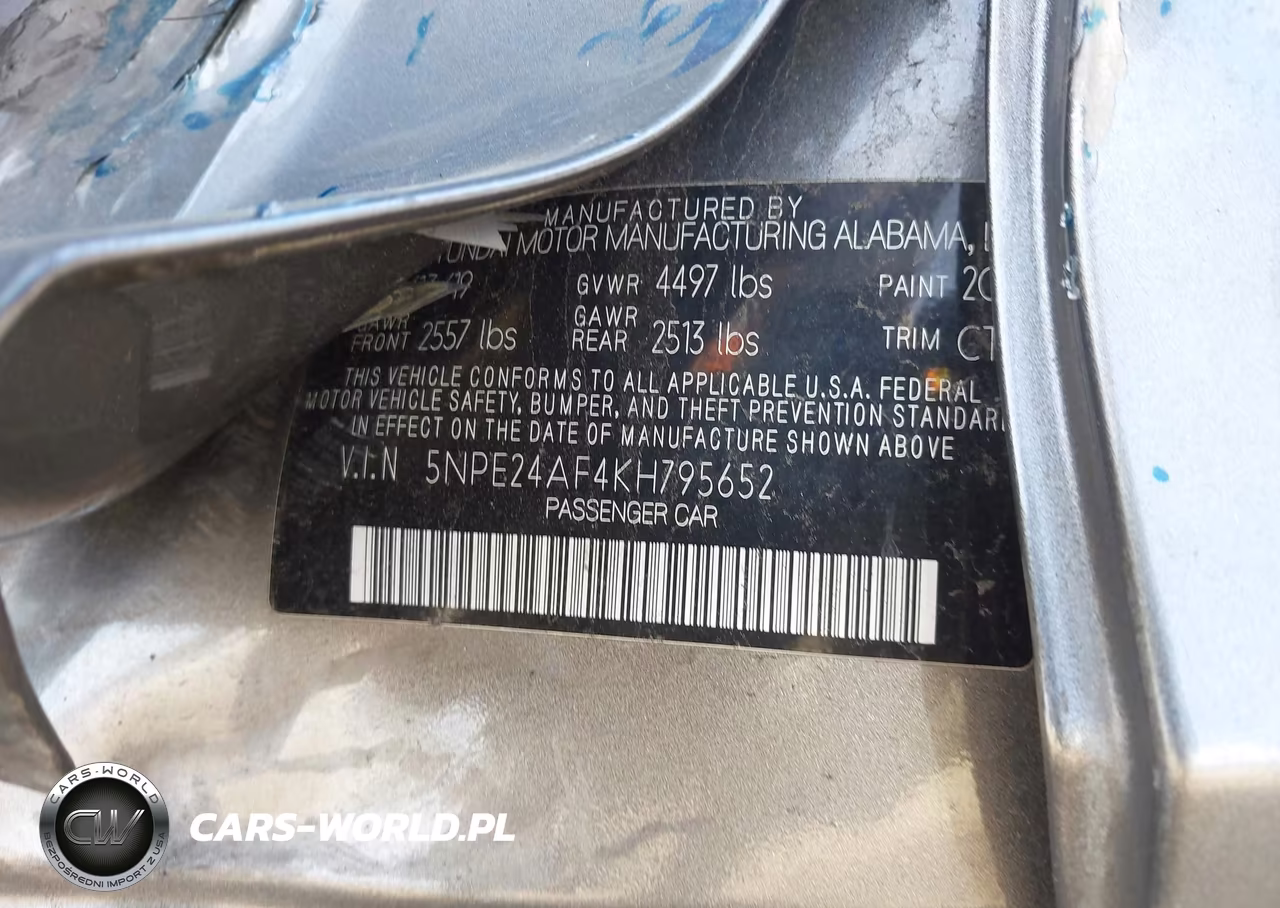 2019 Hyundai Sonata Se VIN:5NPE24AF4KH795652 - 9