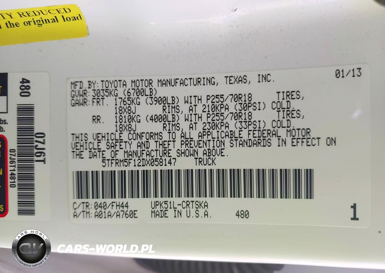 2013 Toyota Tundra Grade 4.6L V8 VIN:5TFRM5F12DX058147 - 9