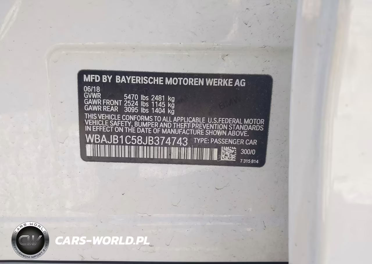 2018 BMW 530E xDrive Iperformance VIN:WBAJB1C58JB374743 - 9