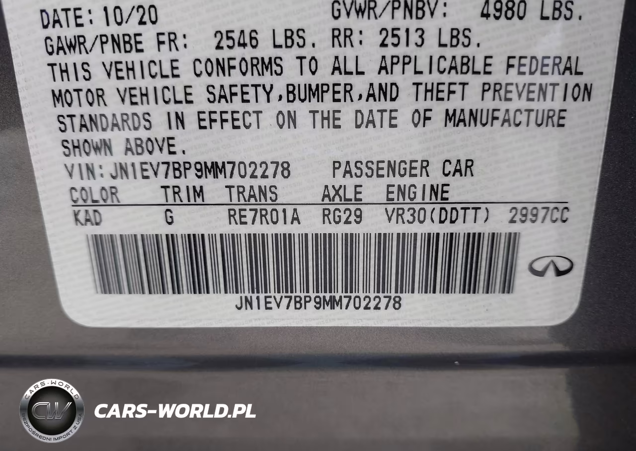 2021 Infiniti Q50 Luxe VIN:JN1EV7BP9MM702278 - 9