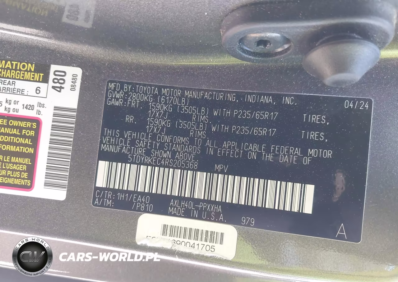 2024 Toyota Sienna Xle VIN:5TDYRKEC4RS205368 - 9
