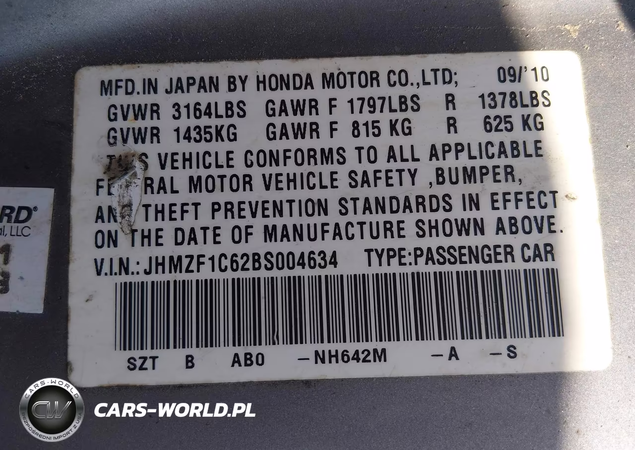 2011 Honda Cr-Z Ex VIN:JHMZF1C62BS004634 - 9
