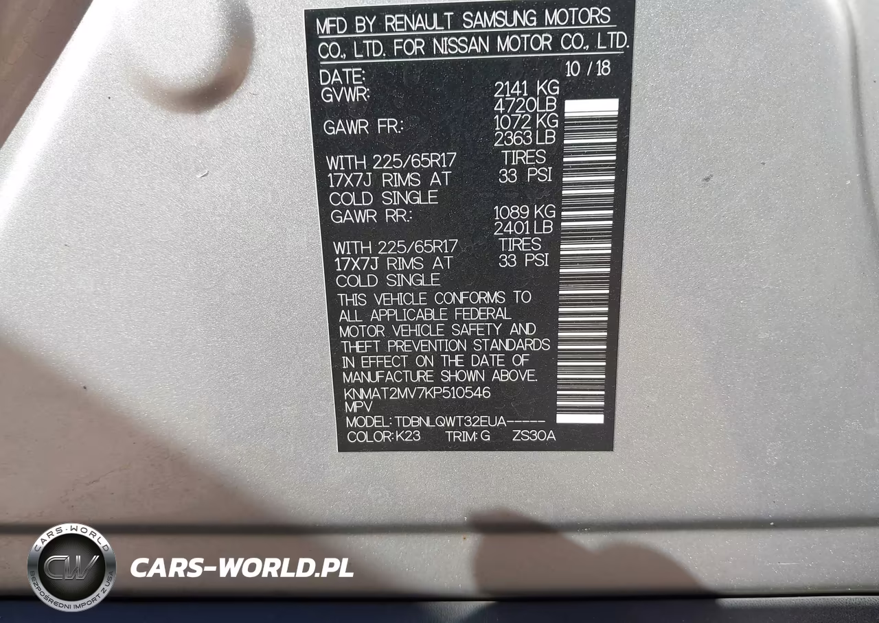 2019 Nissan Rogue Sv VIN:KNMAT2MV7KP510546 - 9