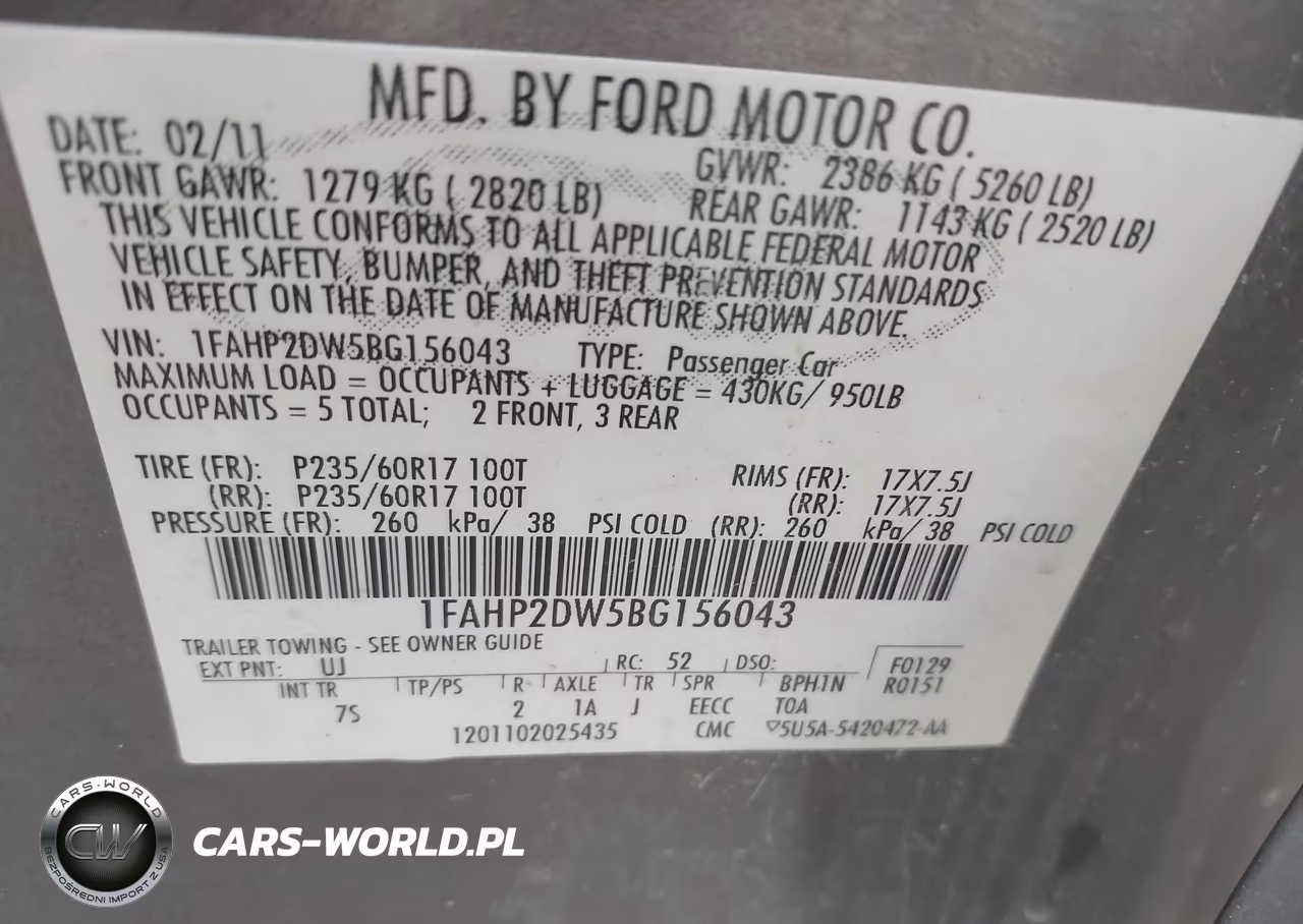 2011 Ford Taurus Se VIN:1FAHP2DW5BG156043 - 9