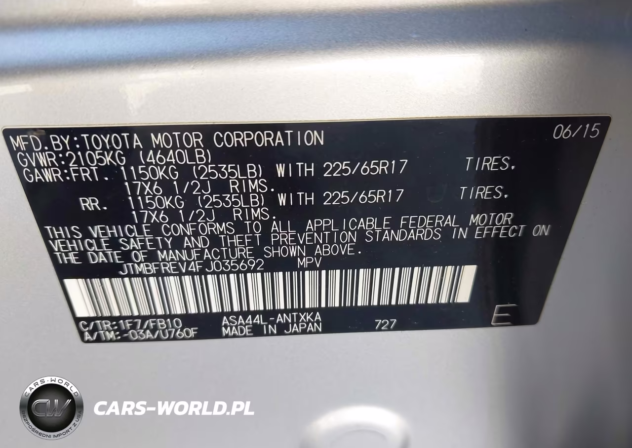 2015 Toyota Rav4 Le VIN:JTMBFREV4FJ035692 - 9