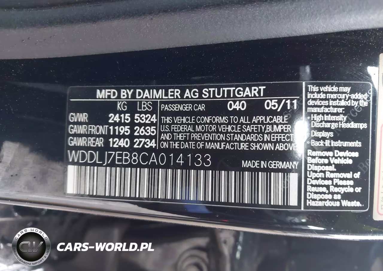 2012 Mercedes-Benz Cls 63 Amg VIN:WDDLJ7EB8CA014133 - 9