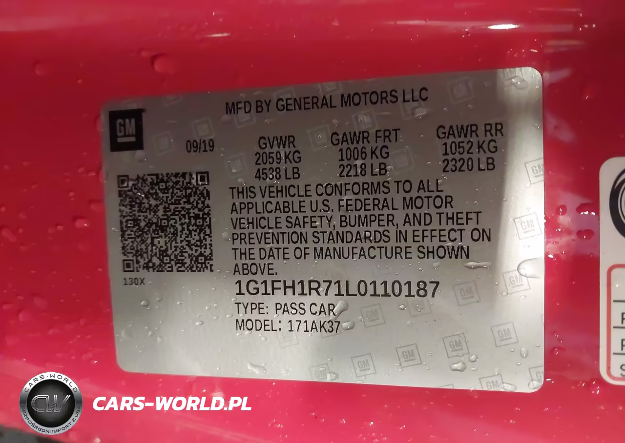 2020 Chevrolet Camaro Rwd 2Ss VIN:1G1FH1R71L0110187 - 9