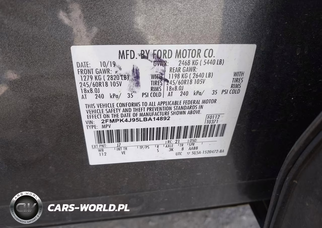 2020 Ford Edge Sel VIN:2FMPK4J95LBA14892 - 9