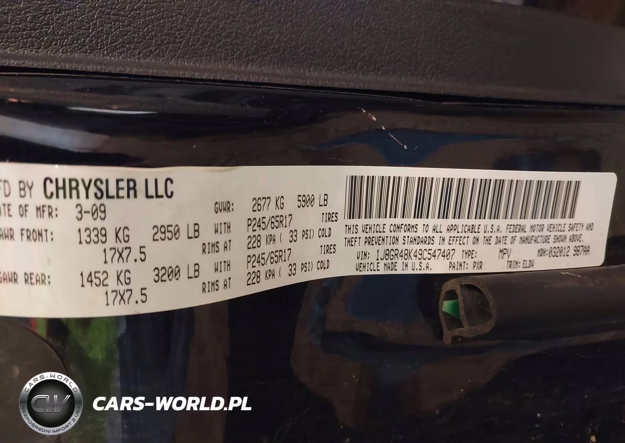2009 Jeep Grand Cherokee Laredo VIN:1J8GR48K49C547407 - 9