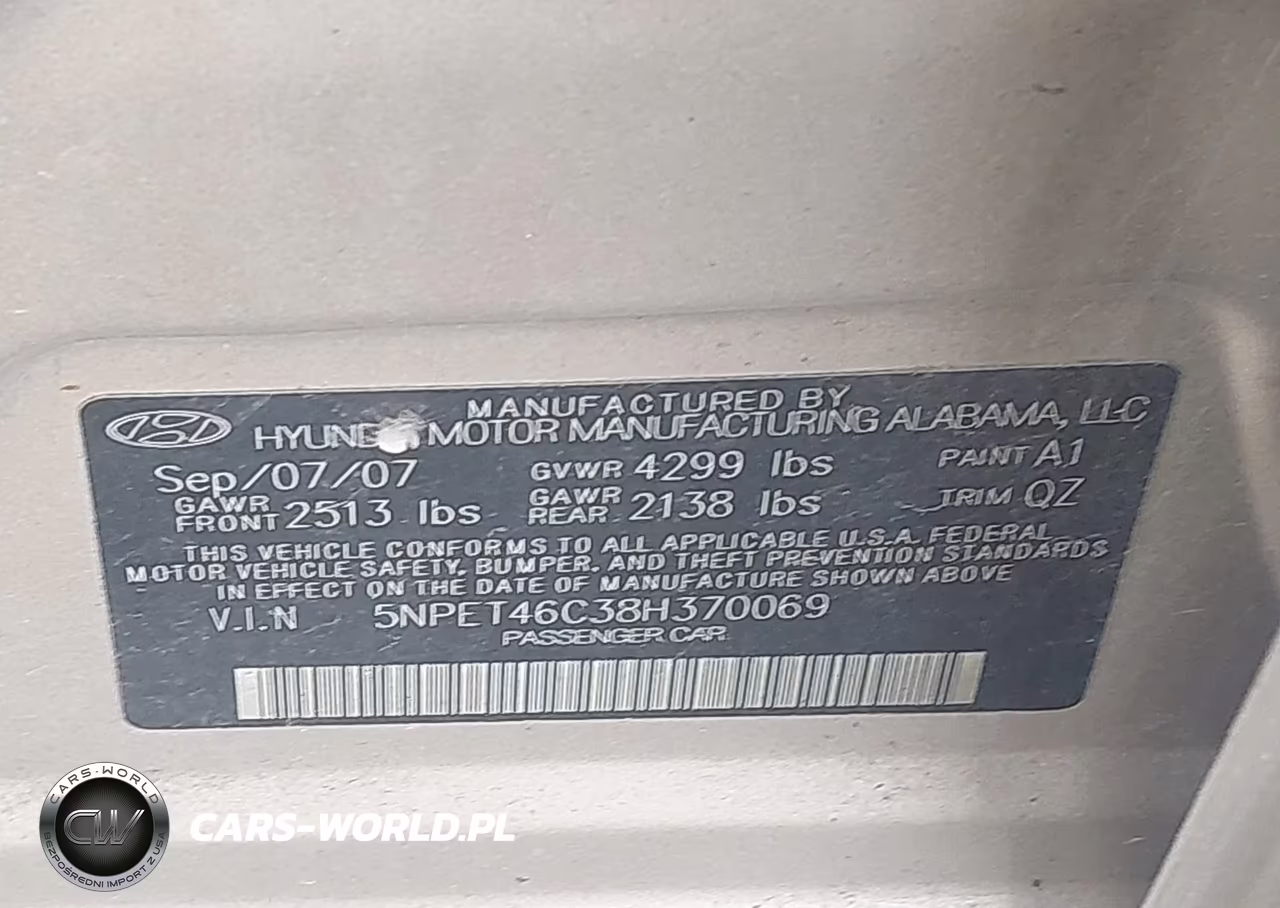 2008 Hyundai Sonata Gls VIN:5NPET46C38H370069 - 9