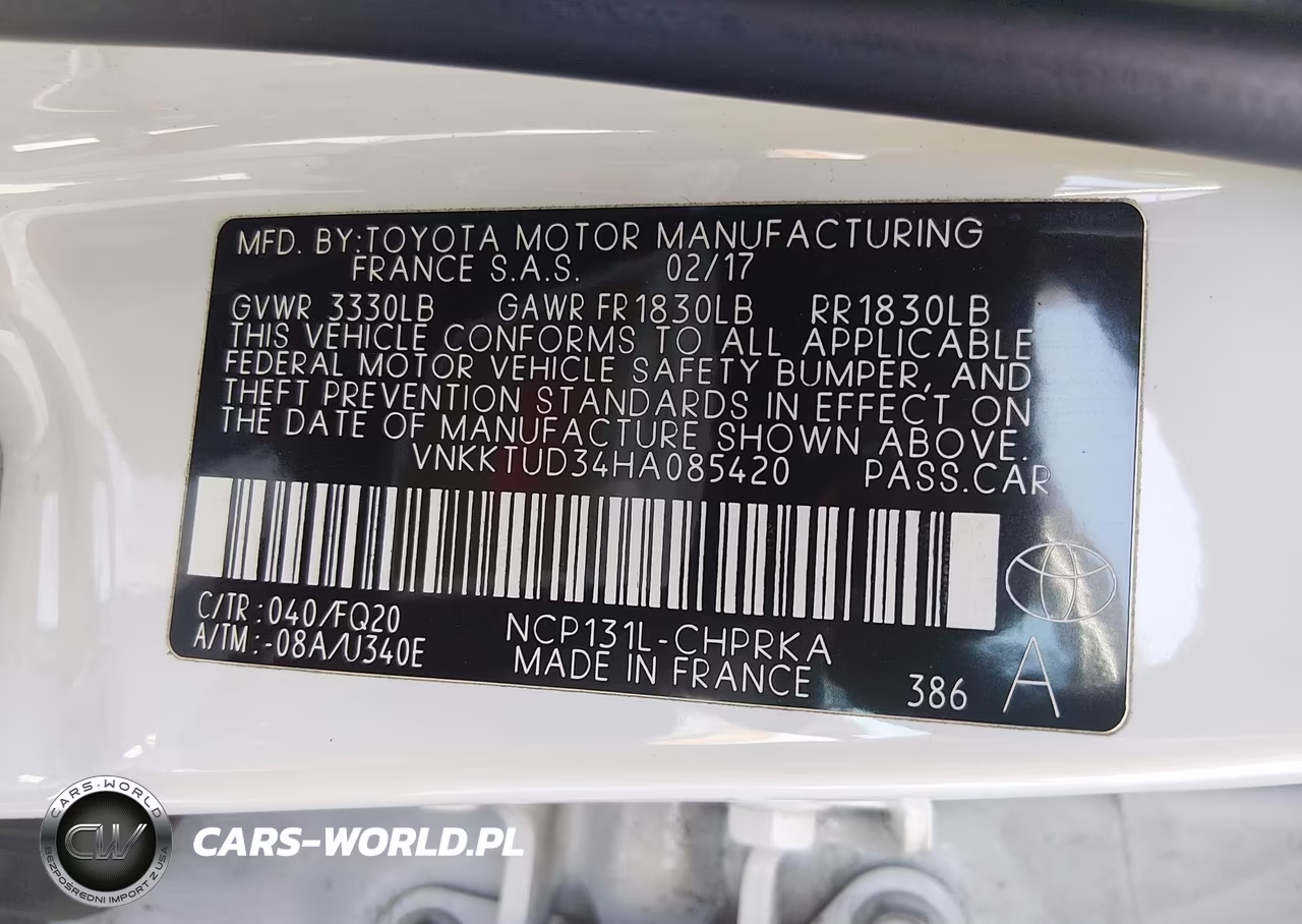 2017 Toyota Yaris L VIN:VNKKTUD34HA085420 - 9