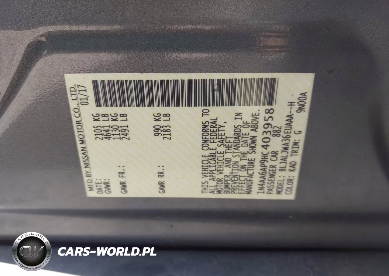 2017 Nissan Maxima 3.5 Sv VIN:1N4AA6AP9HC403958 - 9
