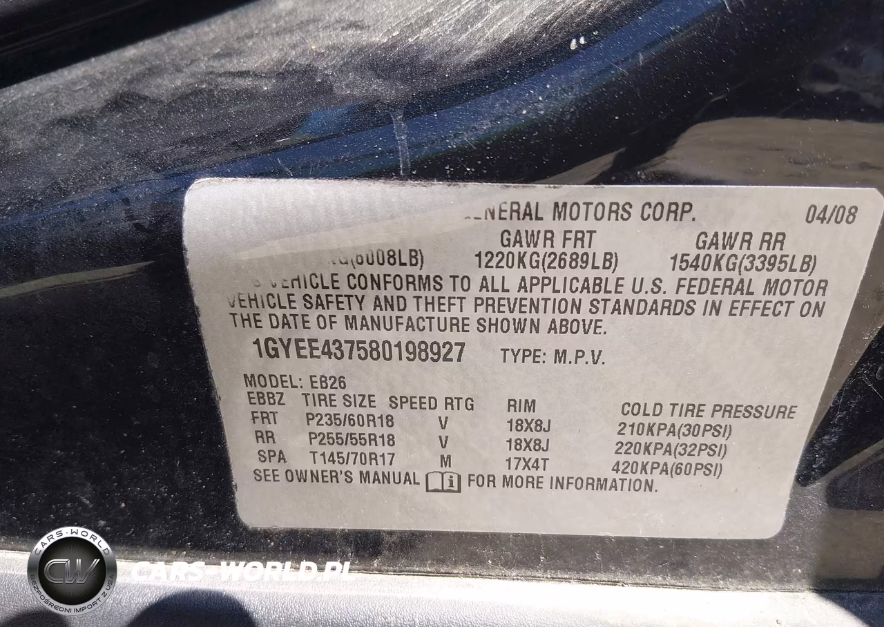 2008 Cadillac Srx V6 VIN:1GYEE437580198927 - 9