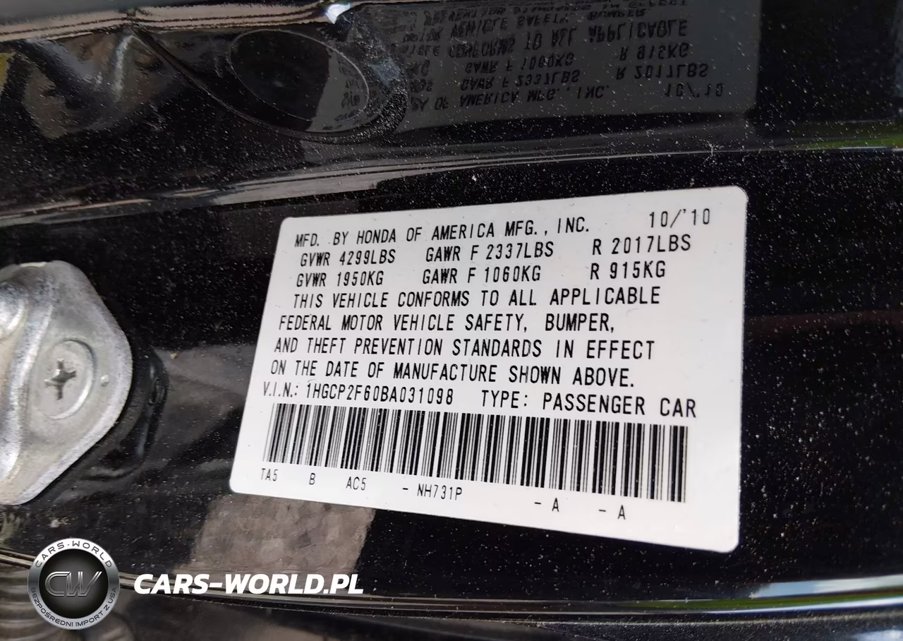 2011 Honda Accord 2.4 Se VIN:1HGCP2F60BA031098 - 9