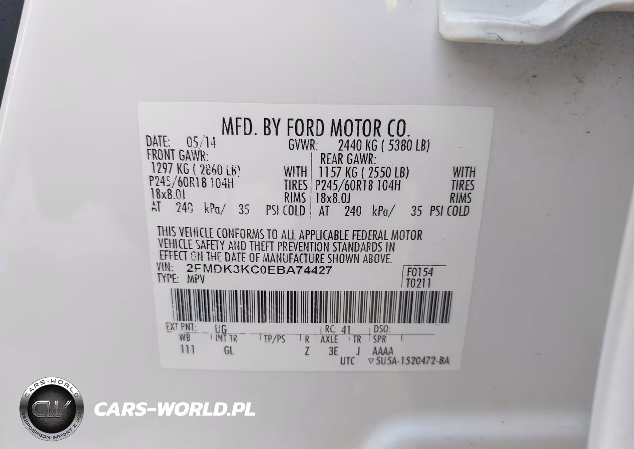 2014 Ford Edge Limited VIN:2FMDK3KC0EBA74427 - 9