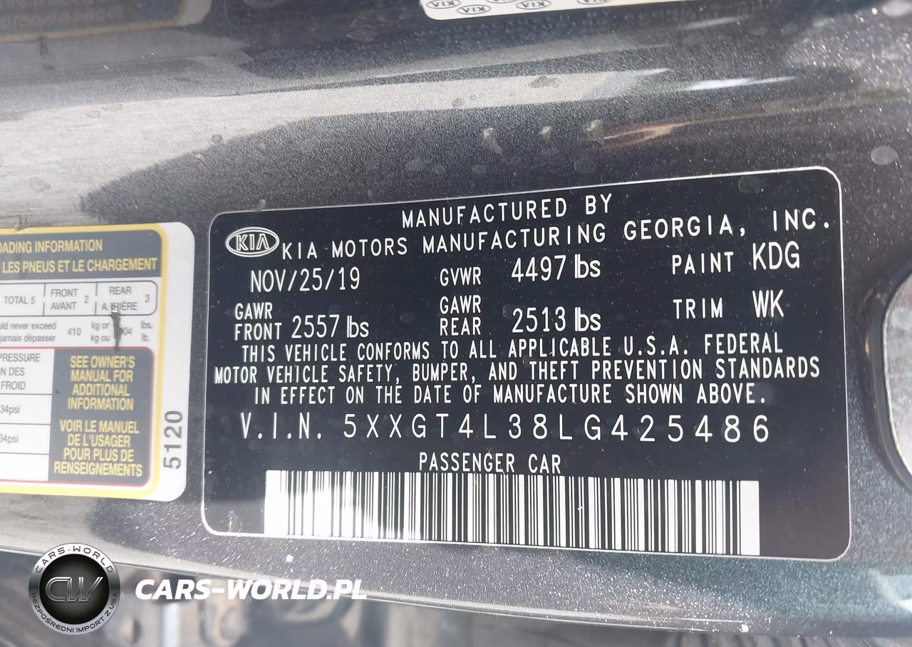 2020 Kia Optima Lx VIN:5XXGT4L38LG425486 - 9