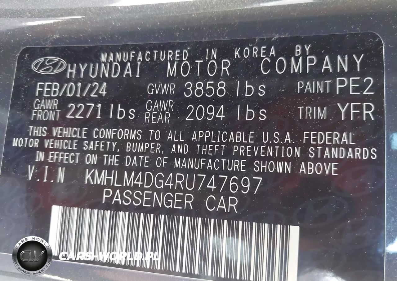2024 Hyundai Elantra Sel VIN:KMHLM4DG4RU747697 - 9
