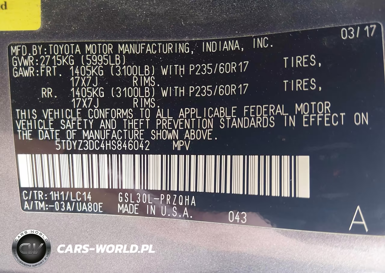 2017 Toyota Sienna Xle 8 Passenger VIN:5TDYZ3DC4HS846042 - 9