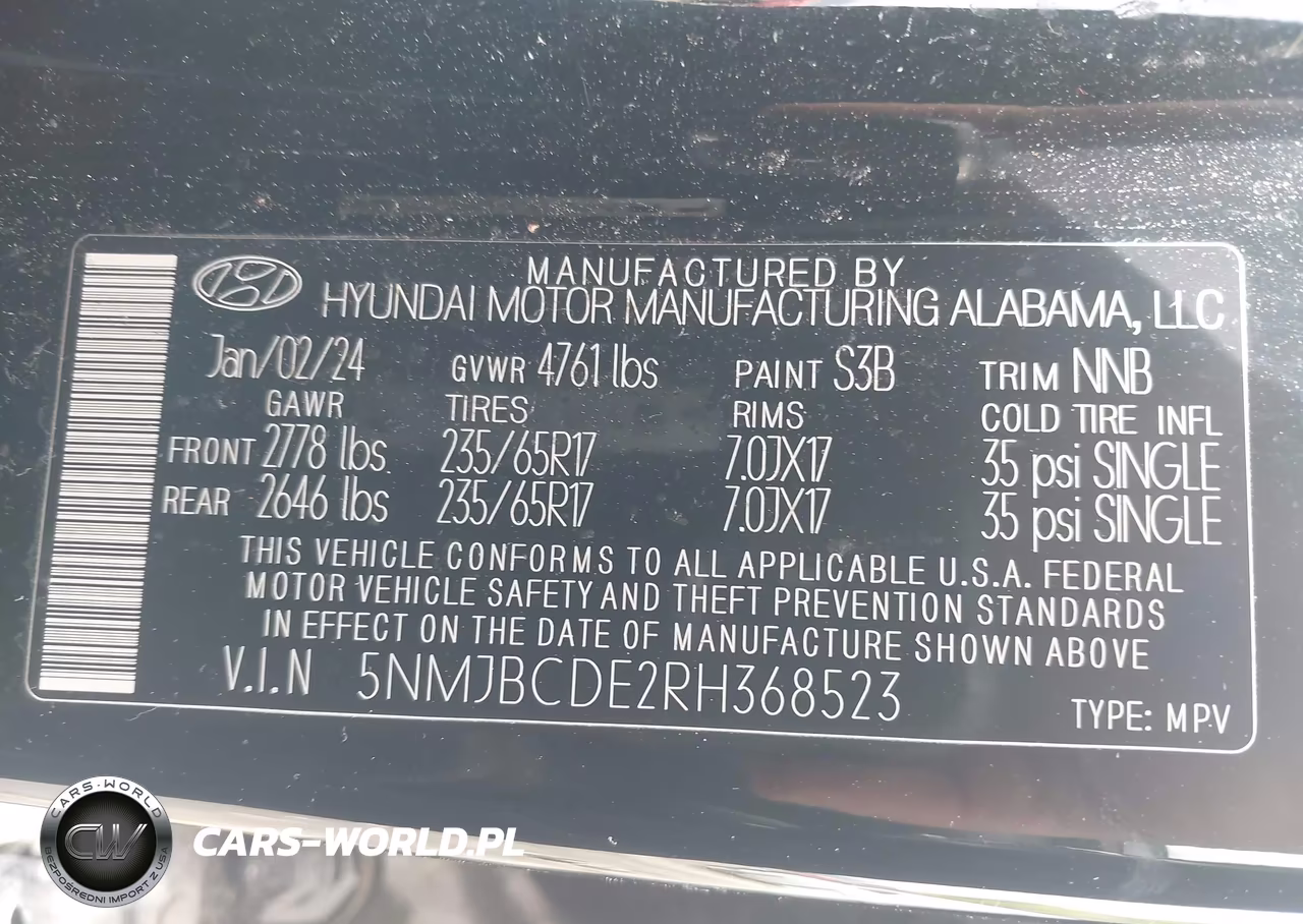 2024 Hyundai Tucson Sel VIN:5NMJBCDE2RH368523 - 9