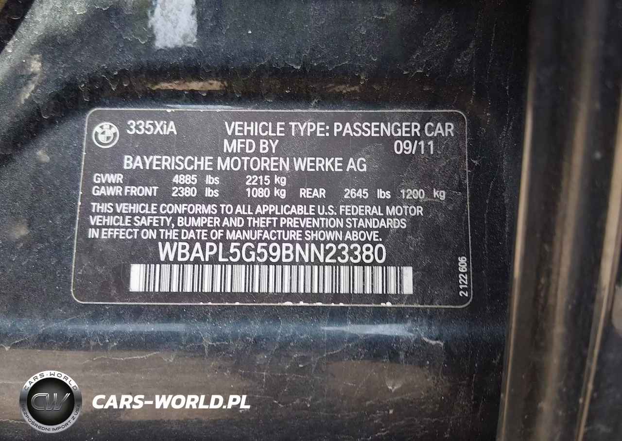 2011 BMW 335I xDrive VIN:WBAPL5G59BNN23380 - 9