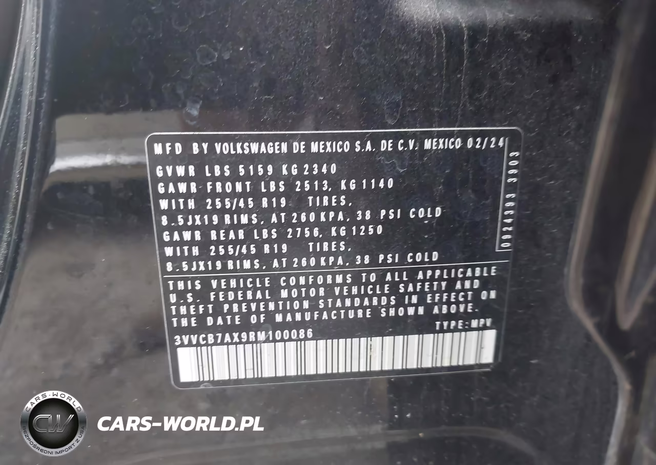 2024 Volkswagen Tiguan 2.0T Se R-Line Black VIN:3VVCB7AX9RM100086 - 9