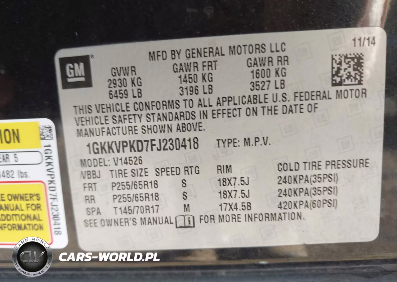 2015 GMC Acadia Sle-2 VIN:1GKKVPKD7FJ230418 - 9