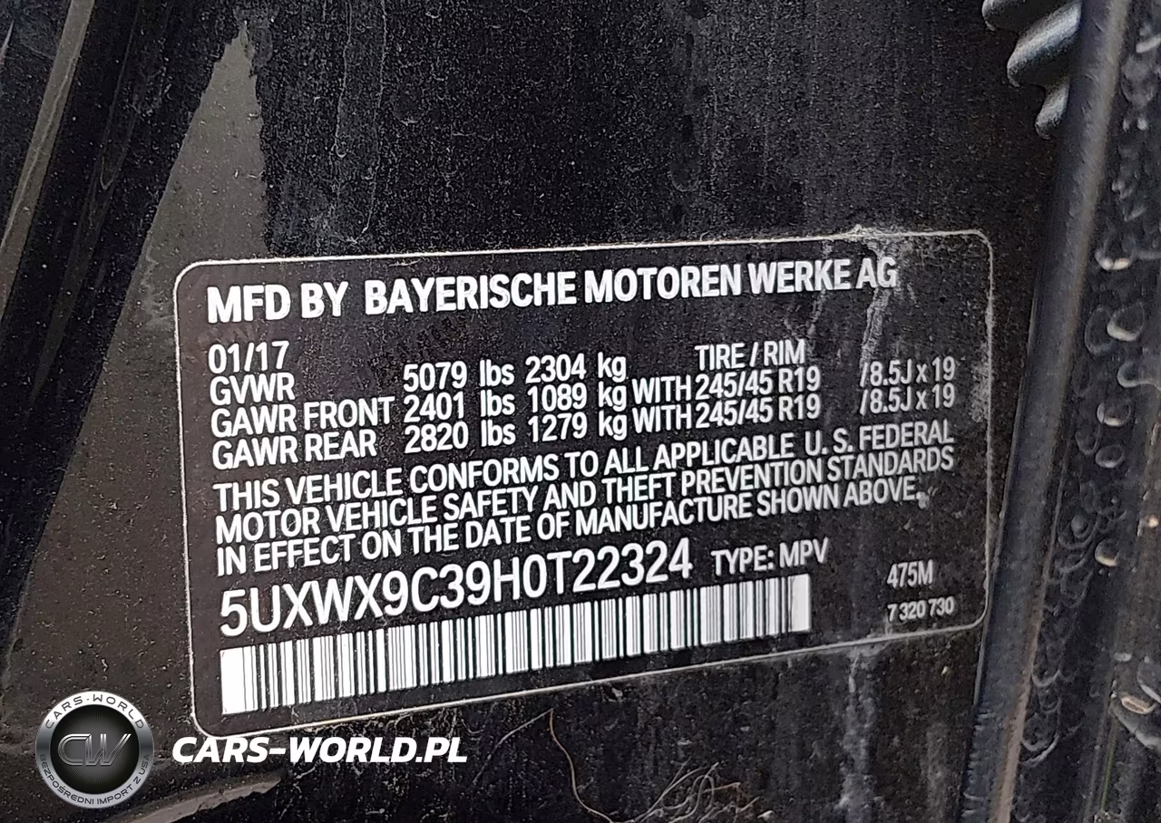 2017 BMW X3 xDrive28I VIN:5UXWX9C39H0T22324 - 9